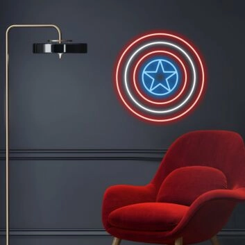 Captain America Neon Sign for Superhero Fans