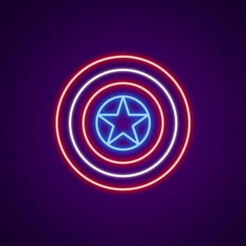 Captain America Neon Sign for Superhero Fans