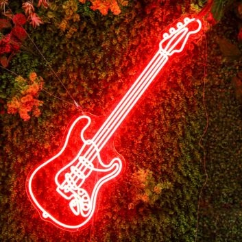 Guitareds Neon Sign for Music Lovers and Studios