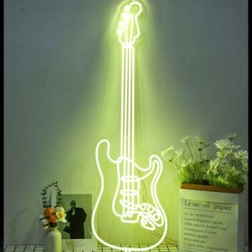 Guitareds Neon Sign for Music Lovers and Studios