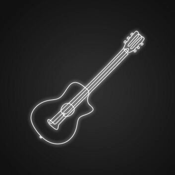 Guitar Neon Sign for Music Lovers and Studios