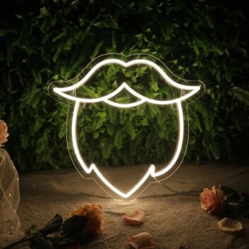 Beard Neon Sign for Stylish and Modern Spaces
