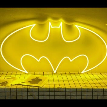 Batman Comic Hero Outline Fan Art Neon Sign for Superhero Fans