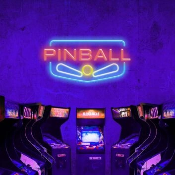 Pinball Neon Sign for Gamers and Entertainment Spaces