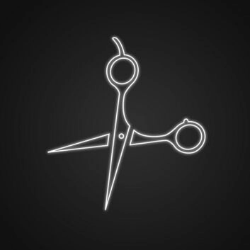 Scissors Neon Sign for Hair Salons and Barber Shops