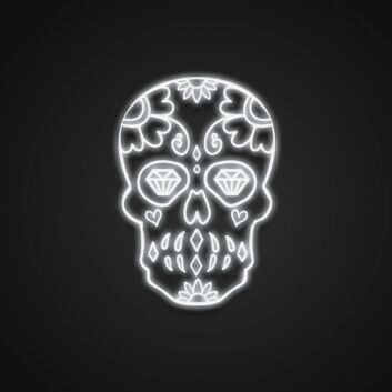 Sugar Skull Neon Sign for Festive and Whimsical Decor
