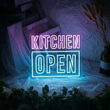 Kitchen Open Neon Sign for Restaurants and Home Kitchens