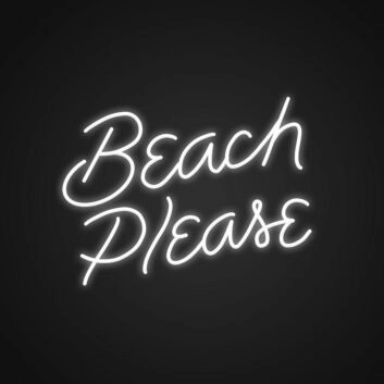 Beach Please Neon Sign for Beach-Themed and Relaxing Decor