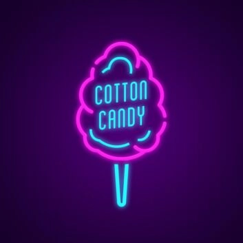 Cotton Candy Neon Sign for Sweet and Whimsical Decor