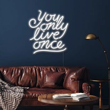 You Only Live Once Neon Sign for Motivational and Bold Spaces