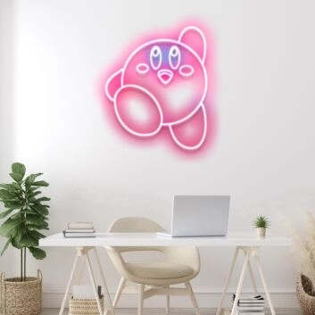 Kirby Neon Sign for Video Game Fans and Fun Spaces