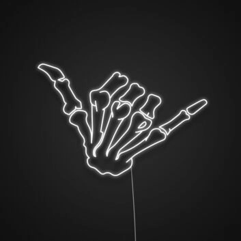 Hang Loose Skeleton Hand Neon Sign for Fun and Playful Spaces