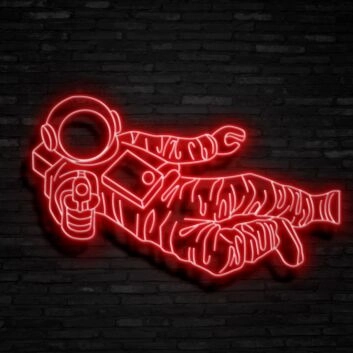 Astronaut Fly Neon Sign for Space Enthusiasts