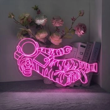 Astronaut Fly Neon Sign for Space Enthusiasts