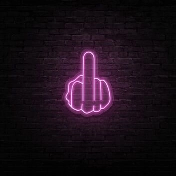 Middle Finger Neon Sign for Edgy and Bold Spaces