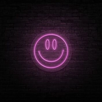 Smiley Neon Sign for Happy and Positive Spaces