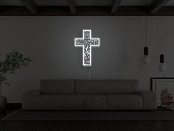 Crucifix Neon Sign for Religious and Spiritual Decor