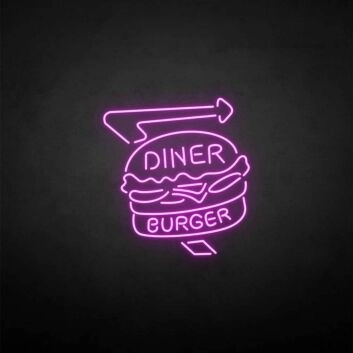 Diner Burger&#39; neon sign