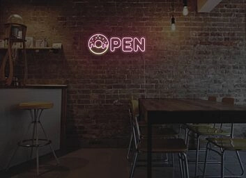 Donut Open Neon Sign for Bakeries and Fun Spaces