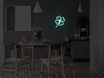 Four Leaf Clover Neon Sign for Luck and Positive Decor