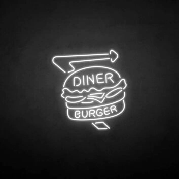 Diner Burger&#39; neon sign