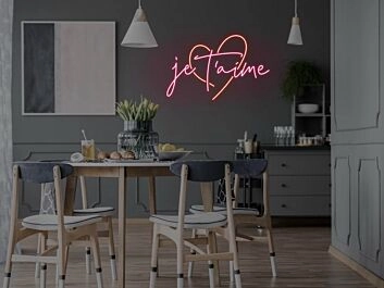 Je T'aime Neon Sign for Romantic and Loving Spaces