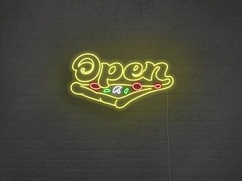 Pizza Version 2 Open Neon Sign for Restaurants