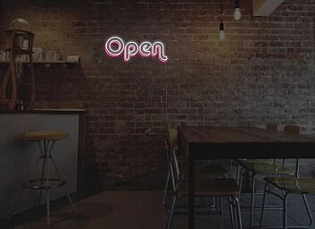 Retro Version 2 Open Neon Sign for Businesses and Shops