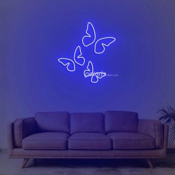 3 Sizes Butterflies On One Board Girls Room Aesthetic Neon Sign for Whimsical Decor