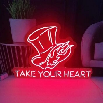 Persona 5 Take Your Heart Neon Sign for Video Game Fans