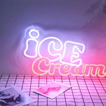 Ice Cream Neon Sign for Sweet and Fun Spaces