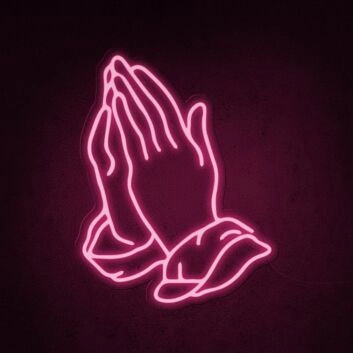 Praying Hands Neon Sign for Spiritual and Peaceful Spaces
