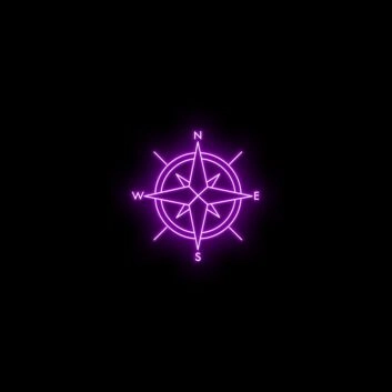 Compass Neon Sign for Adventure and Travel Lovers