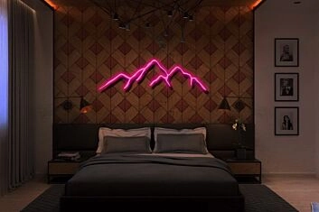 Mountains Neon Sign for Nature and Adventure Lovers