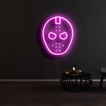 Friday The 13th Mask Neon Sign for Horror Fans