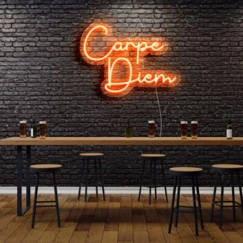 Carpe Diem Neon Sign for Motivational and Inspirational Spaces