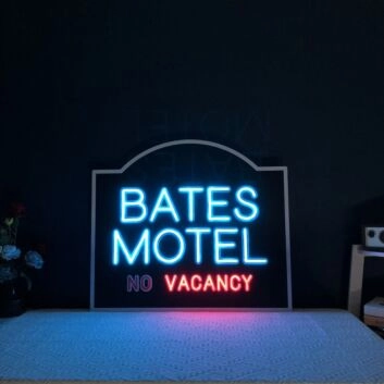 Bates Motel No Vacancy Neon Sign for Horror Fans and Bold Spaces