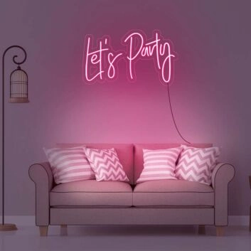 Let's Party Neon Sign for Fun and Celebratory Spaces