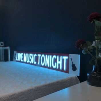 Live Music Tonight Neon Sign for Music Lovers and Venues
