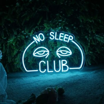 No Sleep Club Neon Sign for Night Owls and Fun Spaces