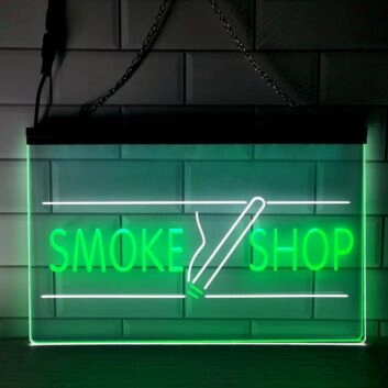 Smoke Shop Dual LED Neon Sign for Retail and Fun Spaces