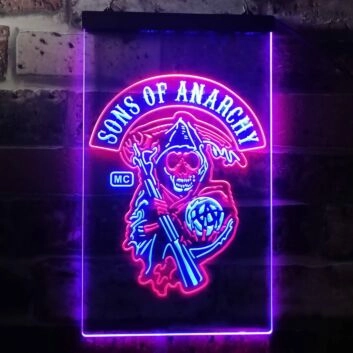 Sons of Anarchy Dual LED Neon Sign for TV Show Fans
