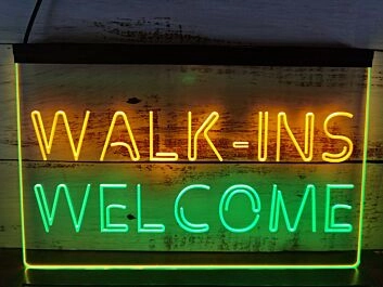Walk Ins Welcome Open Beauty Massage Dual LED Neon Sign for Beauty and Massage Parlors