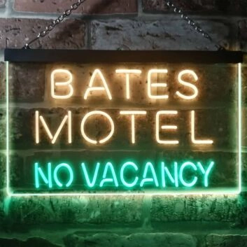 Bates Motel No Vacancy Halloween Dual LED Neon Sign for Halloween and Fun Spaces