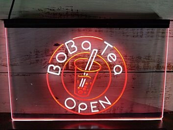 Boba Tea Bubble Tea Open Dual LED Neon Sign for Refreshing and Fun Spaces