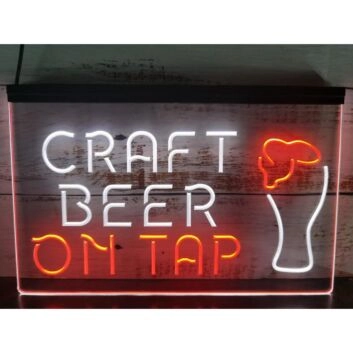 Craft Beer On Tap Dual LED Neon Sign for Bars and Social Spaces