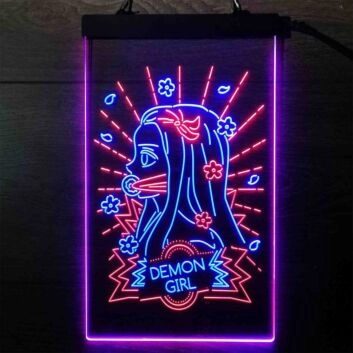 Kimetsu no Yaiba Nezuko Dual LED Neon Sign for Anime Fans