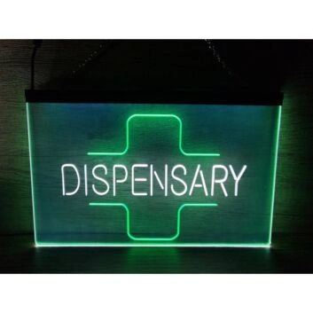 Dispensary Cross Wall Dual LED Neon Sign for Retail and Wellness Spaces