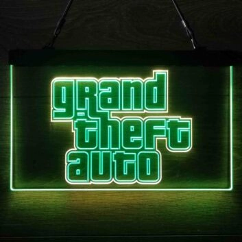 Grand Theft Auto Dual LED Neon Sign for Gaming Fans