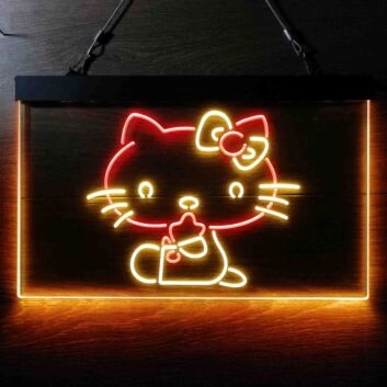 Hello Kitty Dual LED Neon Sign for Fans and Playful Spaces
